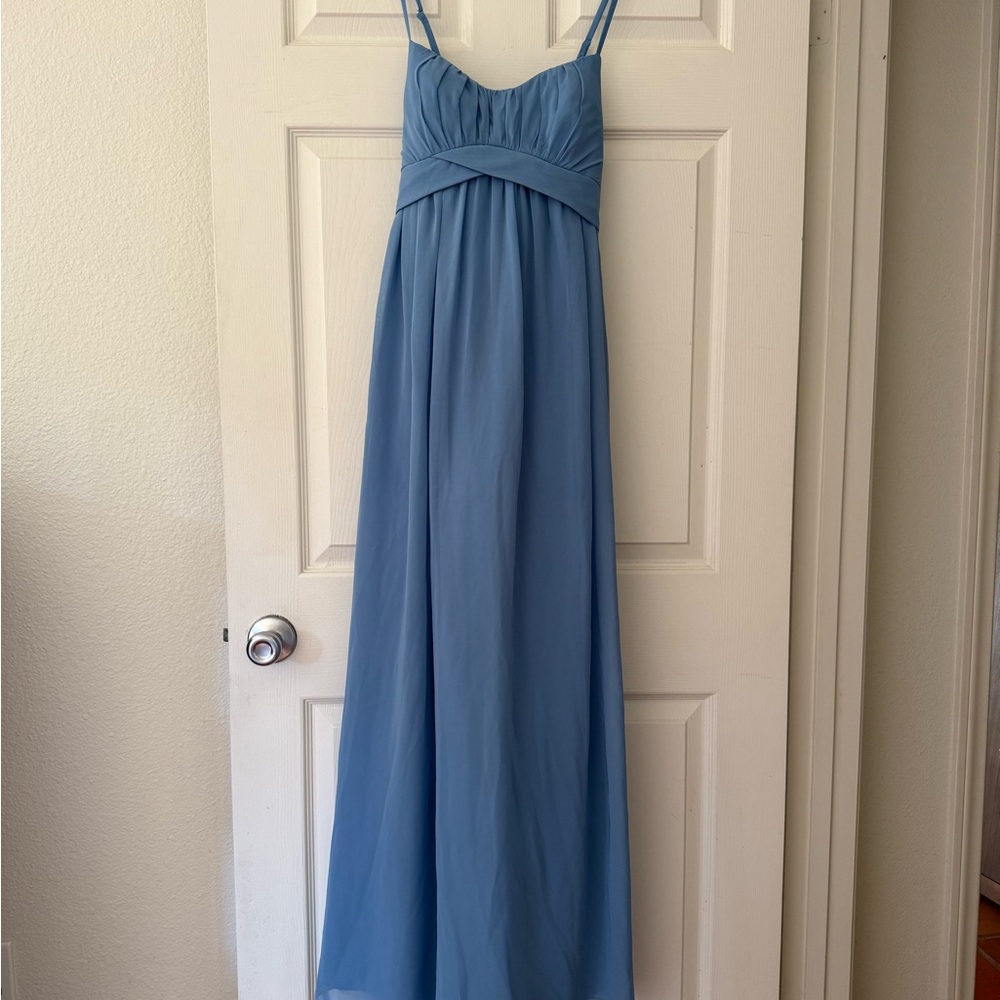 Azazie Steel Blue Women's Bridesmaid Dress (Maternity)